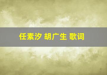 任素汐 胡广生 歌词